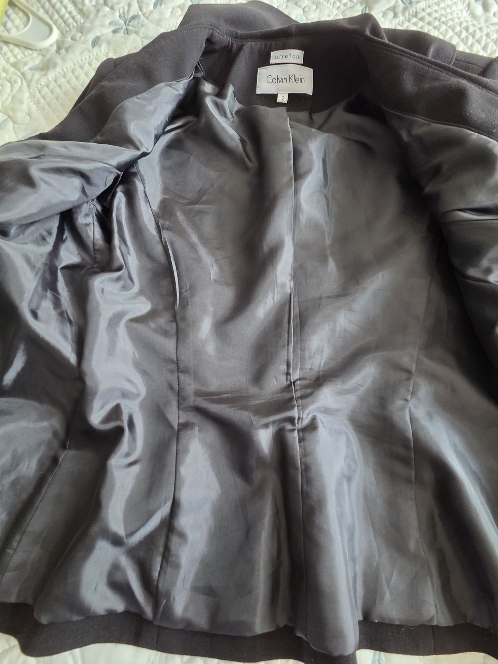 Calvin Klein Black Ruffle-Front Blazer - Picture 10 of 10